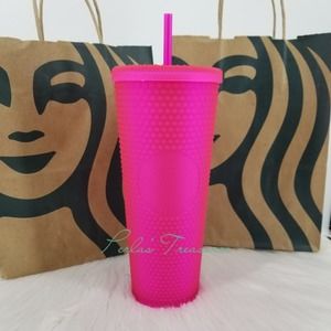 Starbucks Halloween Fall 2021 Release Neon Pink Studded Cold Cup Limited Edition